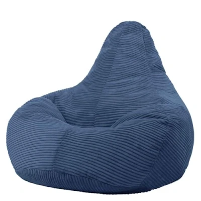 Image of icon Dalton Cord Recliner Bean Bag, Denim Blue, Large Adult Bag Chair with Filling Included, Comfy Chair, Living Room Furniture, Bedroom Furniture