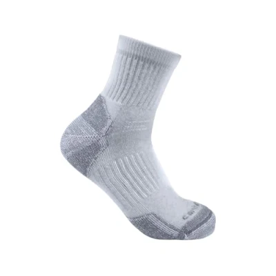 Image of Carhartt Men&#039;s Midweight Cotton Blend Quarter Sock 3 Pack, Grey, Large (Pack of 3)