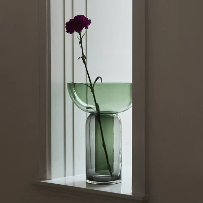 Image of AYTM Vase Torus, green, Ø 25 cm, height 33 glass