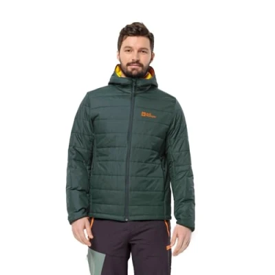 Image of Jack Wolfskin Men&#039;s Lapawa Ins Hoody M Jacket, Black Olive, XXL