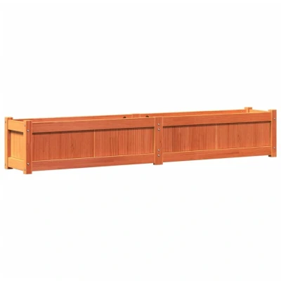 Image of vidaXL Garden Planter Wax Brown 180x31x31 cm Solid Wood Pine