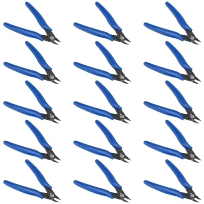 Image of HEIHAK 15 Pack 170 Wire Cutters, 5 Inch Mini Flush Bulk Snips Small Side Cutters for Electronics Crafts Jewelry, Blue