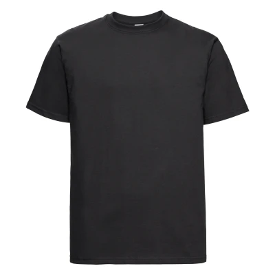 Image of Russell Athletic Europe Mens Classic Heavyweight Ringspun Short Sleeve T Shirt (Black) Cotton Size Small