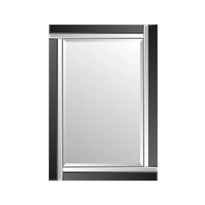 Image of Milton Manor Black and Mirror Bevelled Edge Venetian 2ft4 x 3ft4 (70cm 100cm), Frameless