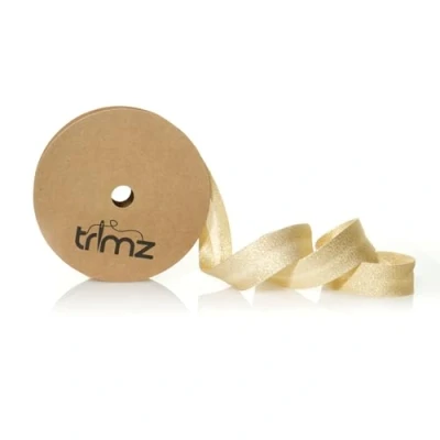 Image of Trimz Lurex Metallic bias Binding, Gold/Gold, 20m x 25mm