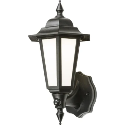 Image of KnightsBridge 230V IP54 8W LED Wall Lantern with Daylight Sensor Black