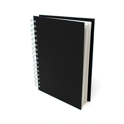 Image of Artway Studio Spiral Bound A5 Sketchbook Portrait 96 Sides/48 Pages of 170gsm Cartridge Paper Black Hardback