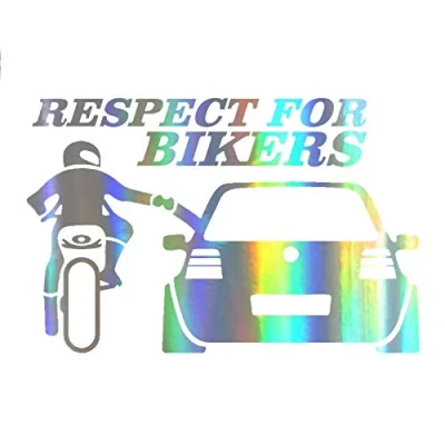 Image of Car Stickers, Respect for Bikers Reflective Vehicle Body Window Decals Sticker Decoration Multicolor