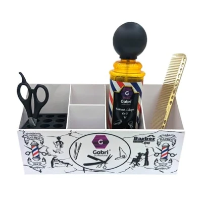 Image of Gabri Hairdressing Scissors and Brush Holder, Salon Barber Shop Organizer, Hair Stand, Tool Box, Professional Stylist Storage Rack (Wall Hanging White)