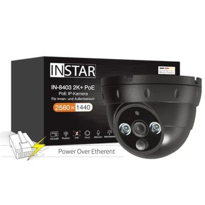 Image of Instar IN 8403 2K+ black LAN/PoE surveillance camera with AI (Artificial Intelligence) IP Power over Ethernet PIR Night vision for indoor and outdoor use HomeKit MQTT