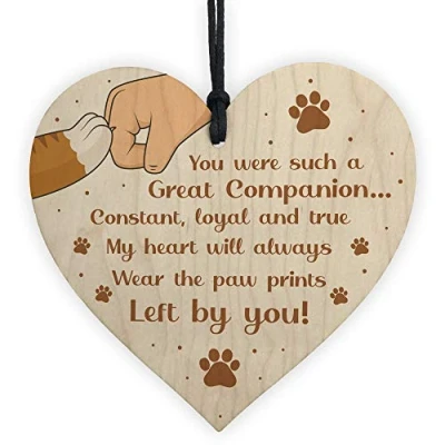 Image of RED OCEAN Special Memorial Gift For Dog Cat Pet Sign Keepsake Family Wood Heart