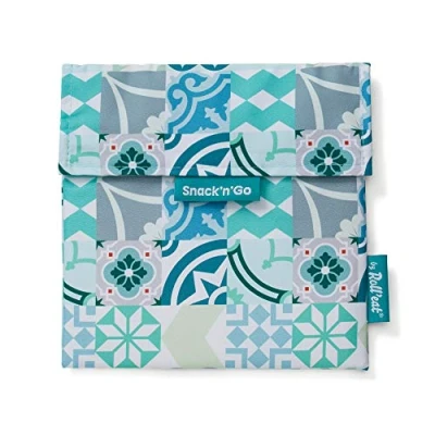 Image of Roll&#039;eat ® Reusable Snack Bag Kids Snacks Container Eco Friendly Food for Storage Green Holder Snack&#039;n&#039;Go Patchwork