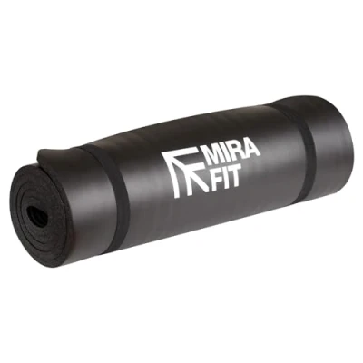 Image of Mirafit 15mm Extra Thick Exercise Floor Mat For Yoga/Fitness Workout Black