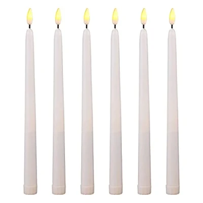 Image of NeeyBing LED Flameless Taper Candles, Window Candle Lights, Long Battery Powered Electric Candles 11inch, Pack of 6
