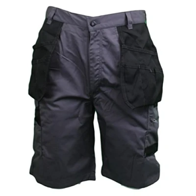 Image of Himalayan Mens Multi Pocket Work Trade Cargo Pockets Shorts 28&quot; Grey