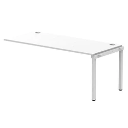 Image of Impulse Bench Single Row Ext Kit 1800 Silver Frame Desk White