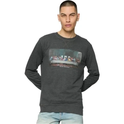 Image of Mister Tee CANT HANG WITH US Crewneck Sweatshirt, Men&#039;s, Size: XL, Charcoal