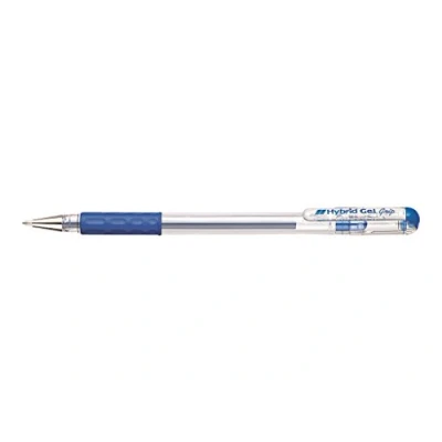 Image of Pentel 0.6mm Tip Hybrid Grip Vivid Gel Ink Pen with Rubber Finger Blue