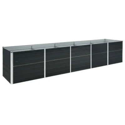 Image of vidaXL Large Garden Raised Bed, Heavy Duty Galvanised Steel Construction, Weather Resistant Outdoor Planter Box, Anthracite Perfect for Planting Vegetables, Herbs and Flowers, Easy to Assemble ...