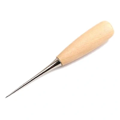 Image of Awl Tailors Wood Handle Scratch Sewing Tool Pin Punching Hole Maker Caning Tools