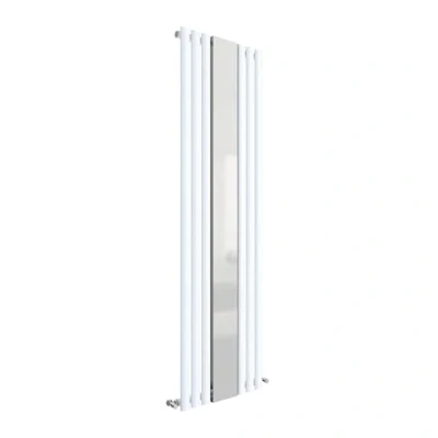 Image of Balterley Vertical Single Panel Radiator with Mirror 1800mm x 499mm 2566 BTU Gloss White