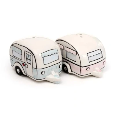 Image of Puckator Home is Where You Park It Caravan Ceramic Salt &amp; Pepper Set