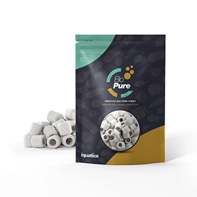 Image of iQuatics Bio Pure Rings Ceramic Biological Filter Media Pond Aquariums 500ml