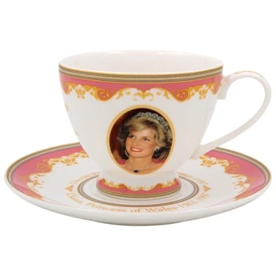 Image of The Leonardo Collection Royal Heritage Hrh Princess Diana Cup &amp; Saucer for Kitchen Lovely Coffee Set Home Office Tea Cups and Saucers Enjoying Hot Drinks Gifts