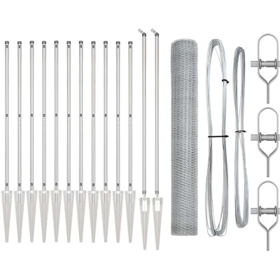 Image of vidaXL Hexagon Fence 1.4x25 m Galvanised Steel