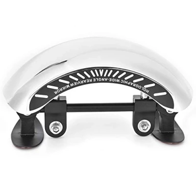 Image of Motorcycle Universal Mirror 180 Degree Blind Spot Chrome Mounted on Windscreen for
