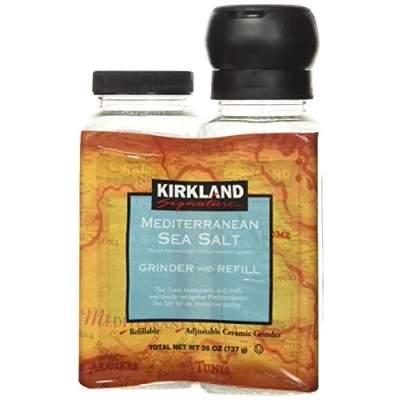 Image of Kirkland Signature Mediterranean Sea Salt Spice Adjustable Grinder + Refill 737g