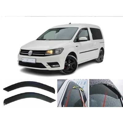 Image of AC WOW 2x Wind Deflectors compatible with Caddy 2003 2004 2005 2006 2007 2008 2009 2010 2011 2012 2013 2014 2015 2016 2017 2018 2019 2020