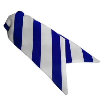 Image of Great British Tie Club Ladies Clip On Striped Cravats 4 colours (Royal Blue &amp; White)