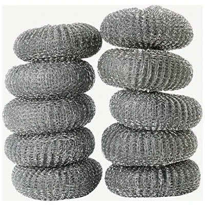 Image of Abbey 828/40 Galvanised Steel Scourer, Medium, Silver (Pack of 10)