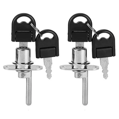 Image of TOPINCN 2Pcs Lock with Keys Keyed Letter Box Office Security Two Cam Drawer Desk Wardrobe Cabinet Locker Furniture Hardware Lock(19Mm Silver)