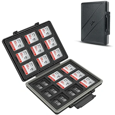 Image of JJC 45 Slots Memory Card Case Water Resistant for SD, Micro SD/TF, CFexpress Type A, B, XQD SD Holder Box Wallet