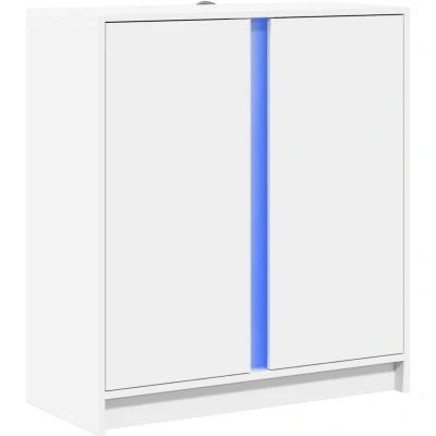 Image of vidaXL Sideboard with LED White 77x34x85 cm Engineered Wood