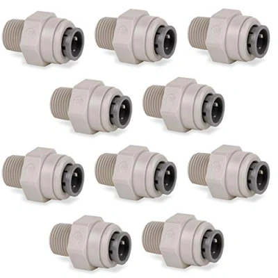 Image of John Guest Straight Adaptor 3/8 inch Tube OD x NPTF Male Thread (one individual)