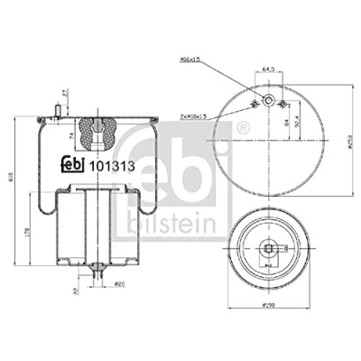 Image of 1076412, 20554770, 3173271 Boot, air suspension FEBI BILSTEIN 101313 Rear Axle