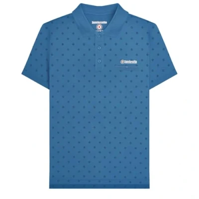 Image of Lambretta Mens Target AOP Premium Polo Shirt Dark Blue/Navy M