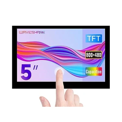Image of Waveshare 5inch Capacitive 5 Points Touch Display for Raspberry Pi 4B/3B+/3A+/3B/2B/B+/A+, 800x480 Resolution with DSI Interface Low Power Consumption