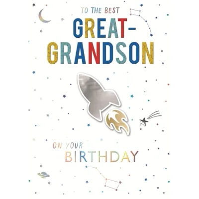 Image of Best Great Grandson Embellished Birthday Greeting Card Just To Say Cards JT240