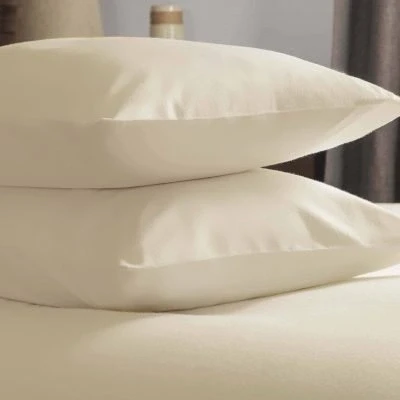 Image of AZLAAN by PYRHAN LTD Housewife Polycotton Pillow Cases 2 Pack 19x29 Inches Cream Case Covers for Bedroom Pillows and Baby Pillowcase Decorative Bed