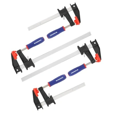 Image of WORKPRO Professional Clamps for Woodwork Heavy Duty, 4 Pack 150mm &amp; 300mm F Wood Quick Release, Ideal Woodworker Metalworker Carpenters Hobbyist