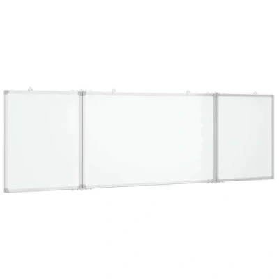 Image of vidaXL Magnetic Whiteboard Foldable Dry Erase Board/Aluminium Frame Smooth Lacquer Coated Surface Ideal for Homes, Schools, Offices 160 x 50 cm Unfolded