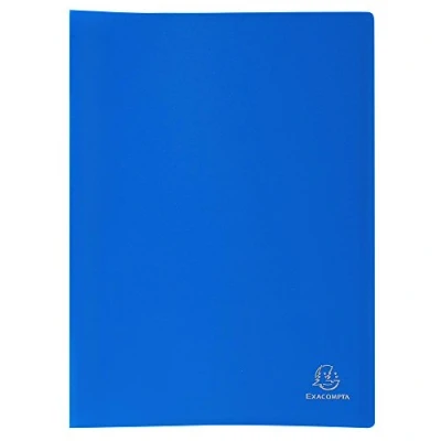 Image of Exacompta Ref 8547E Soft PP Display Book Suitable for A4 Documents, Made from Polypropylene, Lightweight, 40 Pockets, 80 Viewing Pages Blue Cover
