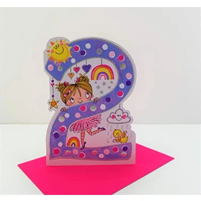 Image of Rachel Ellen Girl Age 2 Today Birthday Card
