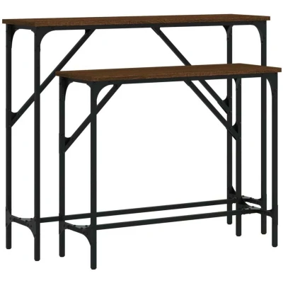 Image of vidaXL Console Tables 2 pcs Brown Oak Engineered Wood