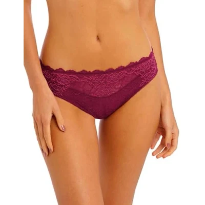 Image of Wacoal Lace Perfection Brief Red Plum Purple XL 16