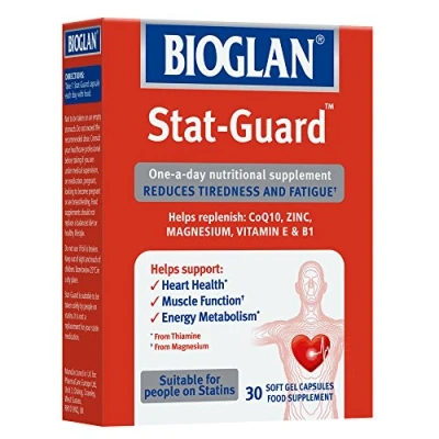Image of Bioglan Stat Guard, contains CoQ10, Zinc, Vitamin E, B1 and Magnesium, helps Reduces Tiredness, Fatigue &amp; Supports Heart Health 30 Capsules